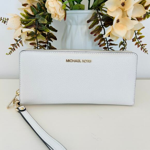Michael Kors Large Continental Wallet Optic White MK - Picture 1 of 4